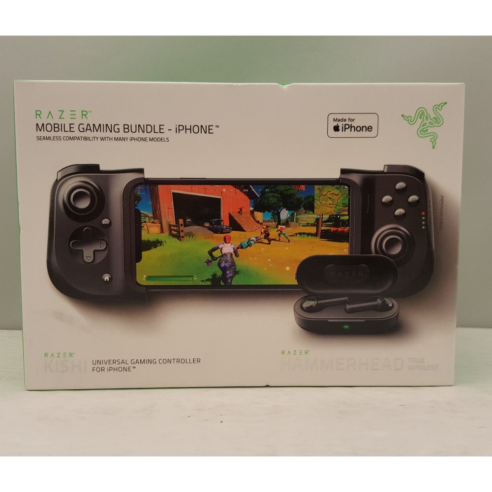 RAZER Mobile Gaming Bundle for iPhone  KISHI Controller & HAMMERHEAD Earphones